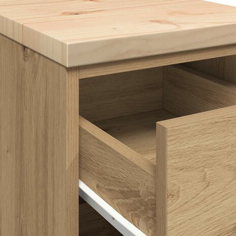 Garagekast 30x51x85 cm massief grenenhout artisan eikenkleurig 9