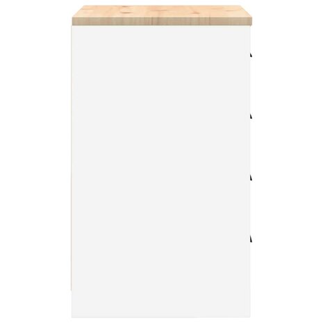 Garagekast 60x51x85 cm massief grenenhout wit 7