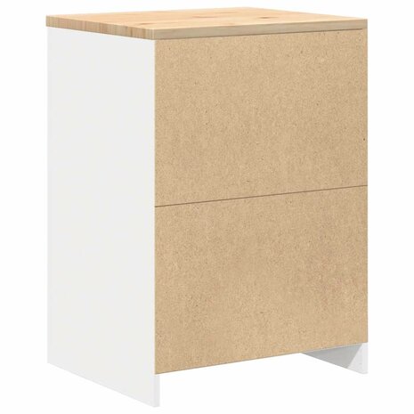 Garagekast 60x51x85 cm massief grenenhout wit 8