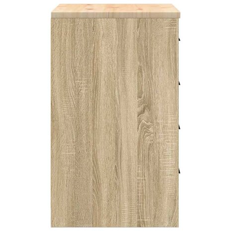 Garagekast 60x51x85 cm massief grenenhout sonoma eikenkleurig 7