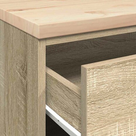 Garagekast 60x51x85 cm massief grenenhout sonoma eikenkleurig 9