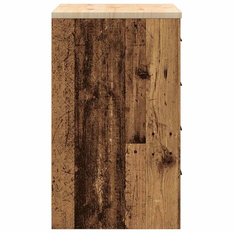 Garagekast 60x51x85 cm massief grenenhout oud hout 7