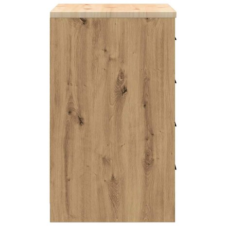 Garagekast 60x51x85 cm massief grenenhout artisan eikenkleurig 7