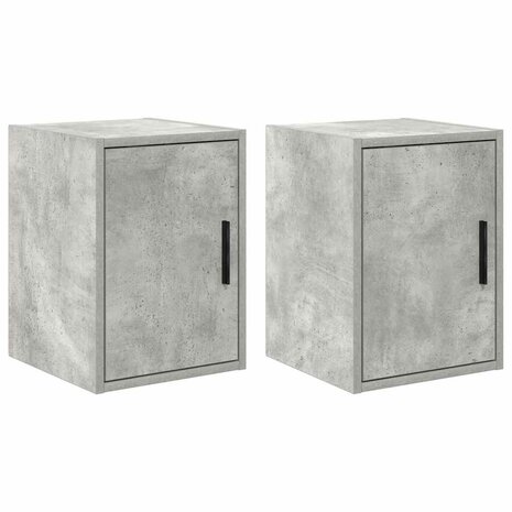 Garage wandkasten 2 st bewerkt hout betongrijs 2