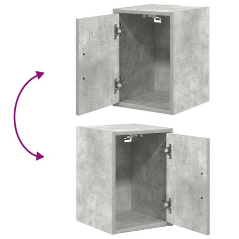 Garage wandkasten 2 st bewerkt hout betongrijs 9