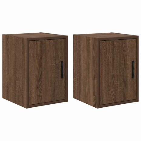 Garage wandkasten 2 st spaanplaat bruin eiken 2