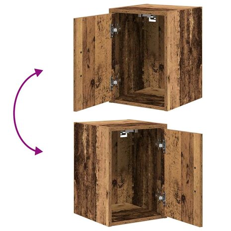 Garage wandkasten 2 st bewerkt hout oud hout 9
