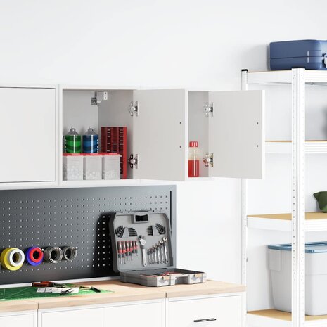 Garage wandkasten 2 st spaanplaat wit 2