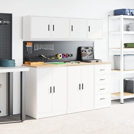 Garage wandkasten 2 st spaanplaat wit 4