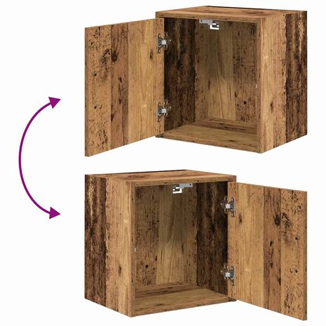 Garage wandkasten 2 st bewerkt hout oud hout 9