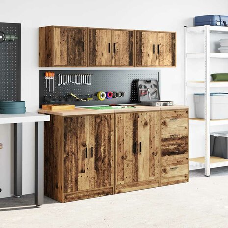 Garage wandkast bewerkt hout oud hout 4
