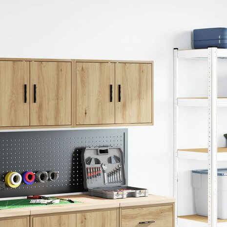 Garage wandkast bewerkt hout ambachtelijk eiken 3