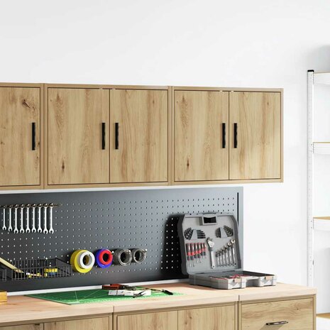 Garage wandkasten 2 st spaanplaat ambachtelijk eikenhout 3