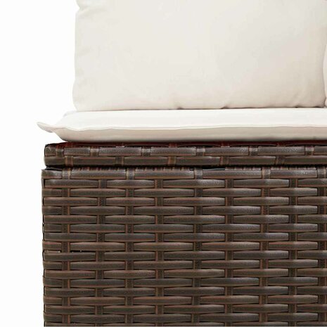 Buitensofa met kussen 5 pcs Bruin poly rattan 7