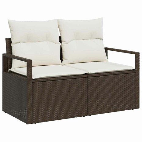 Bankstel 4 pcs Bruin poly rattan 4