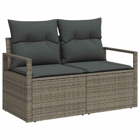 Bankstel 4 pcs Grijs poly rattan 4