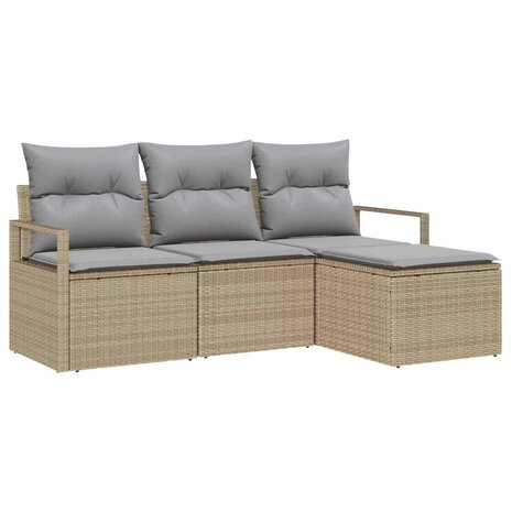 Bankstel 4 pcs Beige poly rattan 2