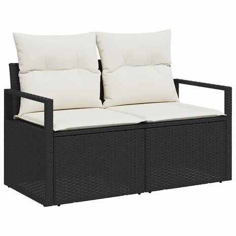 Bankstel 5 pcs Zwart poly rattan 4