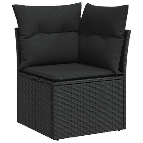 Bankstel 4 pcs Zwart poly rattan 6