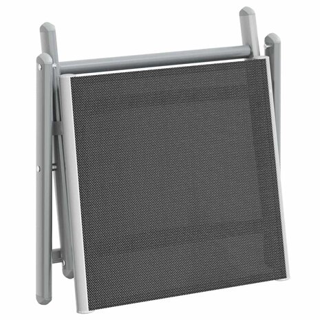 Voetensteun inklapbaar textileen en aluminium zwart zilverkleur 5