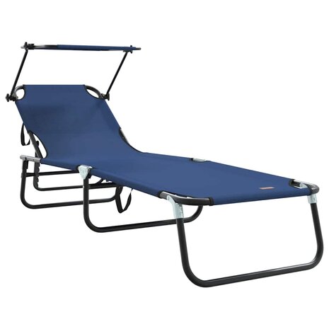 Opvouwbare zonnebed Blauw 190 x 57 x 81 cm oxford 2