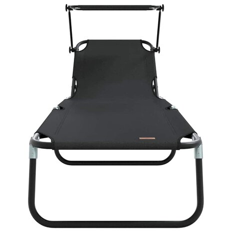 Opvouwbare zonnebed Zwart 190 x 57 x 81 cm oxford 4