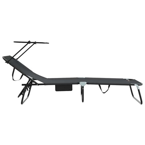 Opvouwbare zonnebed Zwart 190 x 57 x 81 cm oxford 5