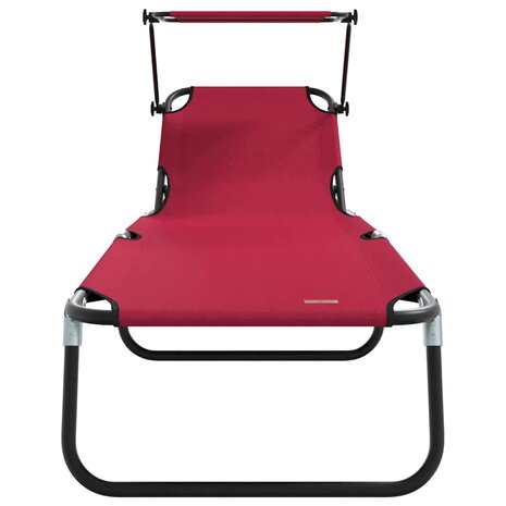 Opvouwbare zonnebed Rood 190 x 57 x 81 cm oxford 4