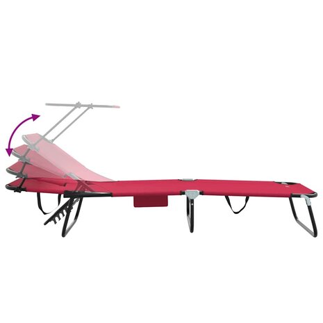 Opvouwbare zonnebed Rood 190 x 57 x 81 cm oxford 9