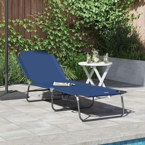 Opvouwbare zonnebed Blauw 188 x 57 x 86,5 cm Polyester 1