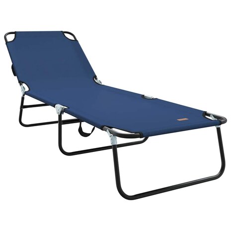 Opvouwbare zonnebed Blauw 188 x 57 x 86,5 cm Polyester 2