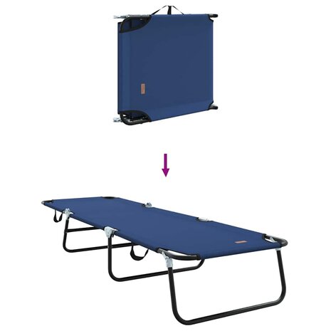 Opvouwbare zonnebed Blauw 188 x 57 x 86,5 cm Polyester 8