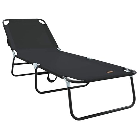 Opvouwbare zonnebed Zwart 188 x 57 x 86,5 cm Polyester 2