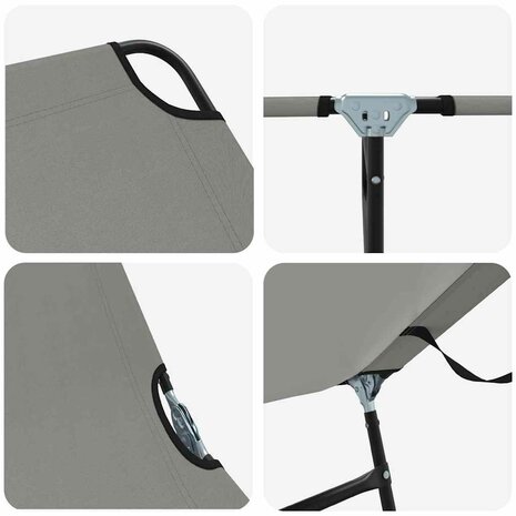 Opvouwbare zonnebed Grijs 188 x 57 x 86,5 cm Polyester 7