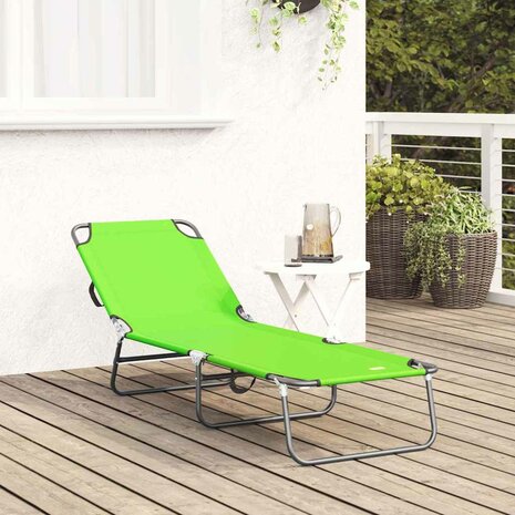 Opvouwbare zonnebed Groen 188 x 57 x 86,5 cm Polyester 3