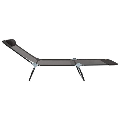 Opvouwbare zonnebed Zwart 182 x 55 x 85,5 cm Textileen 5