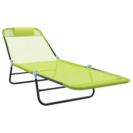 Opvouwbare zonnebed Groen 182 x 55 x 85,5 cm Textileen 2