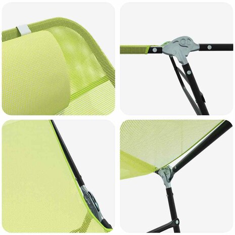 Opvouwbare zonnebed Groen 182 x 55 x 85,5 cm Textileen 7