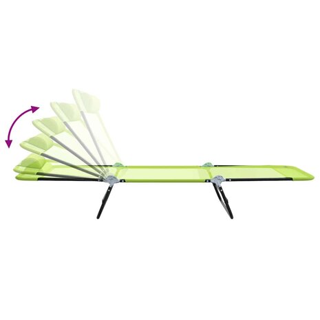 Opvouwbare zonnebed Groen 182 x 55 x 85,5 cm Textileen 9
