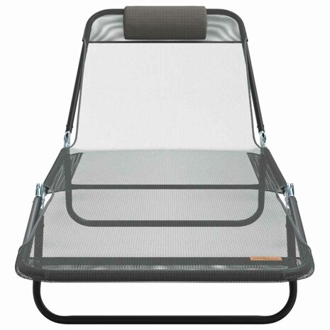 Opvouwbare zonnebed Grijs 182 x 55 x 85,5 cm Textileen 4