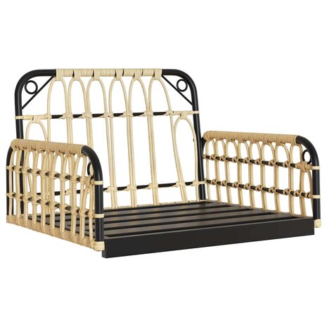 Schommelstoel met kussens 63x58x39 cm poly rattan en staal 5