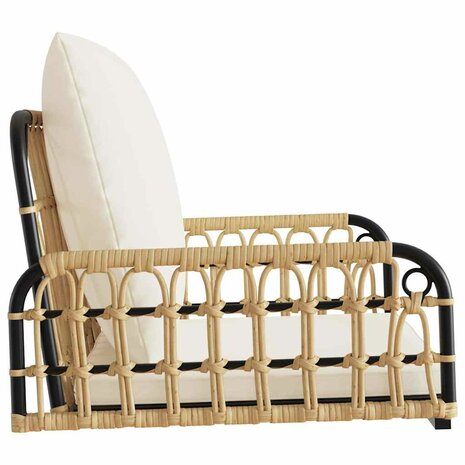Schommelstoel met kussens 63x58x39 cm poly rattan en staal 6