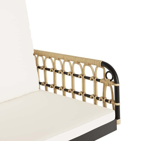 Schommelstoel met kussens 63x58x39 cm poly rattan en staal 8
