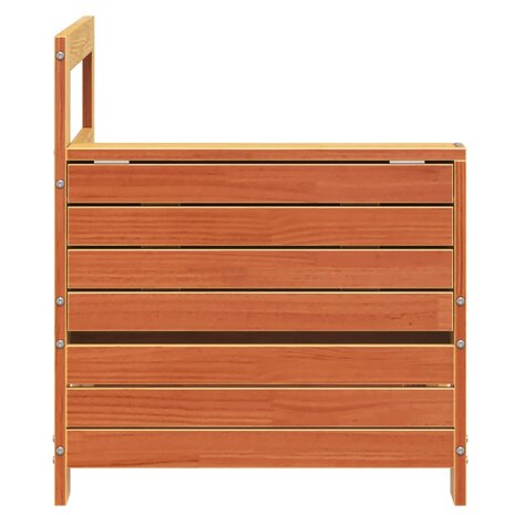 Tuinbank met armleuning en klaptafel grenenhout wasbruin 5