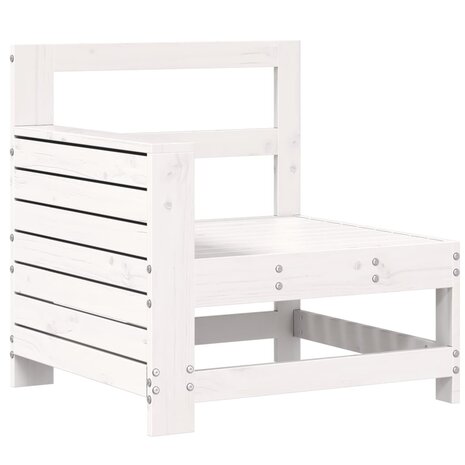 Tuinbank met armleuning 69x62x70,5 cm massief grenenhout wit 2
