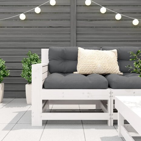 Tuinbank met armleuning 69x62x70,5 cm massief grenenhout wit 3