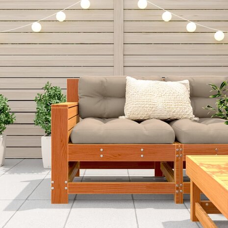Tuinbank met armleuning 69x62x70,5 cm grenenhout wasbruin 3