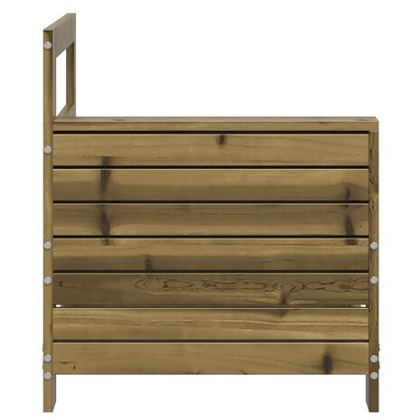 Tuinbank met armleuning 69x62x70,5 cm ge&iuml;mpregneerd grenenhout 5