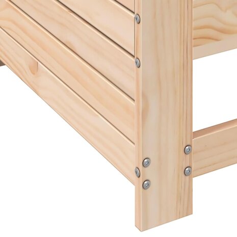 Tuinbank met armleuning en kussen massief grenenhout 7