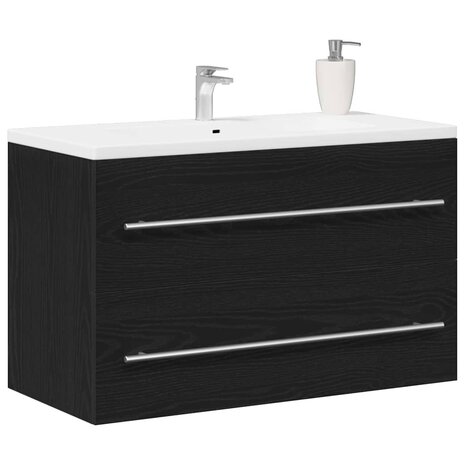 Wastafelkast Zwart Eiken 80x38,5x48 cm Engineered Wood 4
